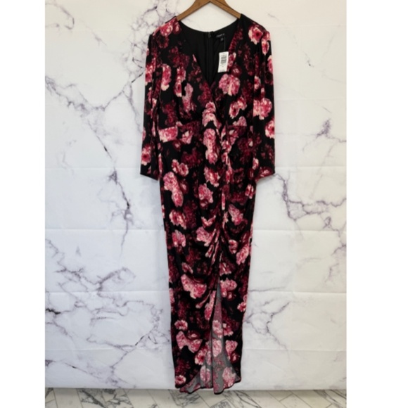 TORRID Maxi Studio Knit Hi-Low Dress Multi Floral Size 20 - Picture 6 of 16